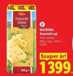 Lidl Milbona Emmentáli sajt ajánlat
