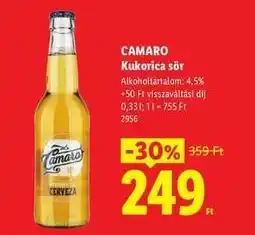 Lidl CAMARO Kukorica sör ajánlat
