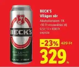 Lidl BECK’S ajánlat