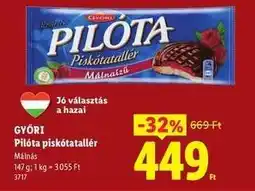 Lidl Győri Pilóta piskótatallér ajánlat