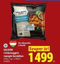 Lidl VALDOR Csirkenuggets ropogós bundában ajánlat