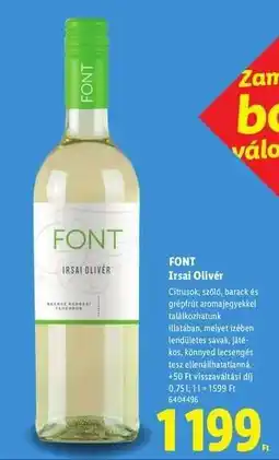 Lidl FONT Irsai Olivér ajánlat