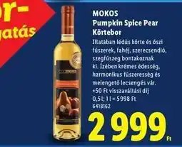 Lidl MOKOS Pumpkin Spice Pear Körtebor ajánlat