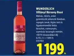Lidl WUNDERLICH Villányi Bársony Rozé ajánlat