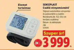 Lidl SENSIPLAST Csukló vérnyomásmérő ajánlat
