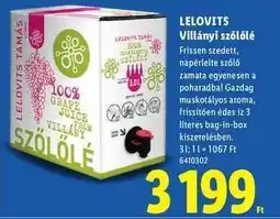 Lidl LELOVITS Villányi szőlőlé ajánlat