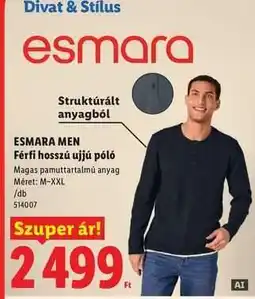 Lidl ESMARA MEN ajánlat