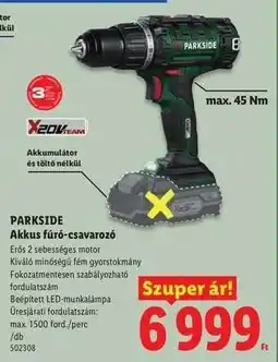 Lidl Parkside Akkus fúró-csavarozó ajánlat