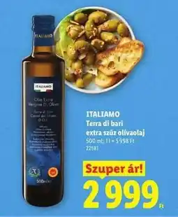 Lidl ITALIAMO Terra di Bari extra szűz olívaolaj ajánlat