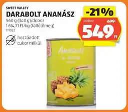 ALDI SWEET VALLEY DARABOLT ANANÁSZ ajánlat