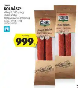 ALDI Csabai Kolbász ajánlat
