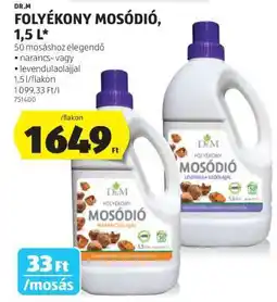 ALDI DR.M Folyékony mosódió, 1,5 L ajánlat