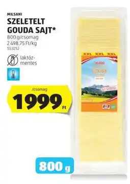 ALDI MILSANI Szeletelt Gouda Sajt ajánlat