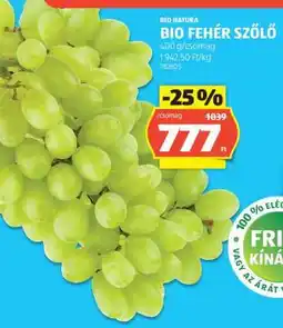 ALDI Bio fehér szőlő ajánlat
