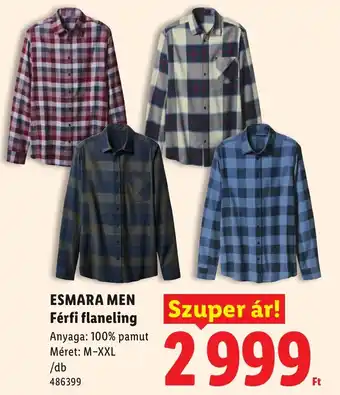 Lidl Esmara men férfi flaneling ajánlat
