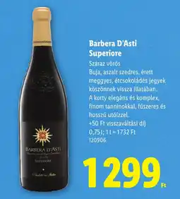 Lidl Barbera d'asti superiore ajánlat