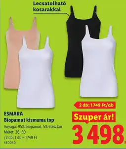 Lidl Esmara biopamut kismama top ajánlat