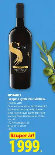 Lidl Sustanza frappato syrah terre siciliane ajánlat