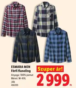Lidl Esmara men férfi flaneling ajánlat