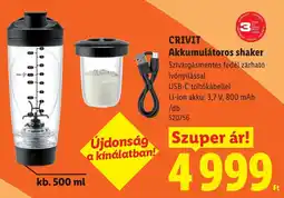 Lidl Crivit akkumulátoros shaker ajánlat