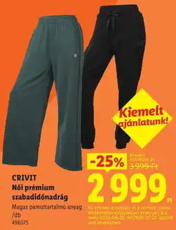 Lidl Crivit női prémium szabadidőnadrág ajánlat