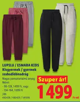 Lidl Lupilu esmara kids kisgyermek gyermekek szabadidónadrág ajánlat