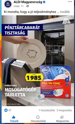 ALDI Power Force mosogatógép tabletta ajánlat