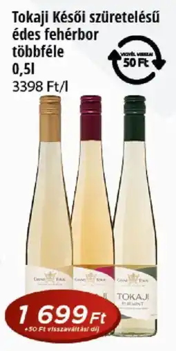 Real Tokaji Késői szüretelésű édes fehérbor ajánlat
