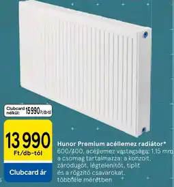 Tesco Hunor premium acéllemez radiátor ajánlat