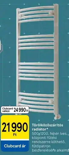 Tesco Törölközőszárítós radiátor ajánlat