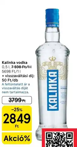Tesco Kalinka vodka ajánlat