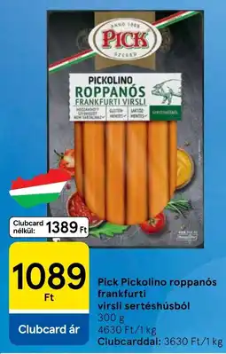 Tesco Pick roppanós frankfurti virsli ajánlat