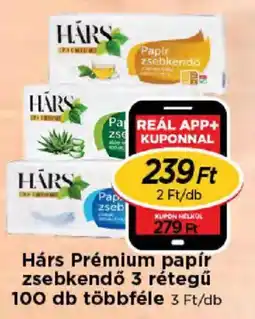 Real Hárs prémium papír zsebkendő ajánlat