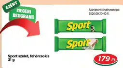 Real Sport szelet, fehércsokis ajánlat