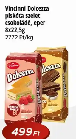 Real Vincinni Dolcezza piskóta szelet csokoládé, eper ajánlat
