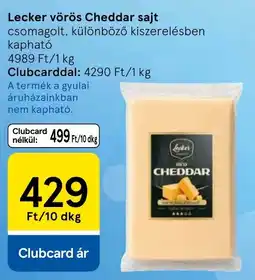 Tesco Lecker cheddar sajt ajánlat