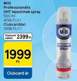 Tesco Milli uht tejszínhab spray ajánlat