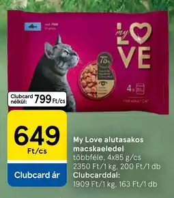 Tesco My Love alutasakos macskaeledel ajánlat