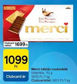 Tesco Merci táblás csokoládé ajánlat