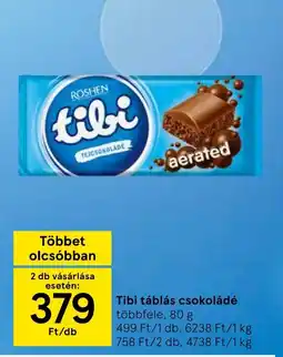 Tesco Tibi táblás csokoládé ajánlat