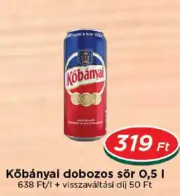 Real Kőbányai dobozos sör ajánlat
