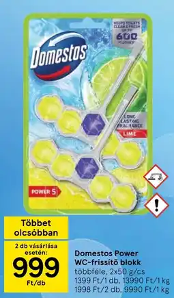 Tesco Domestos power wc-frissítő blokk ajánlat