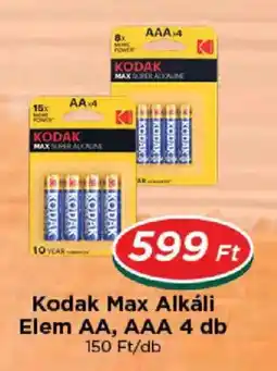 Real Kodak max alkáli elem ajánlat