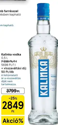 Tesco Kalinka vodka ajánlat