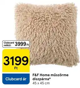 Tesco F&F Home műszőrme díszpárna ajánlat