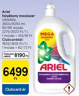 Tesco Ariel folyékony mosószer ajánlat