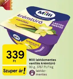 Tesco Milli laktózmentes krémtúró ajánlat