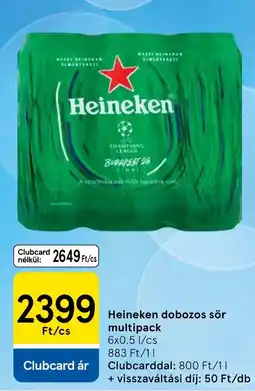 Tesco Heineken dobozos sör multipack ajánlat
