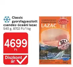 Tesco Classic gyorsfagyasztott csendes-óceáni lazac ajánlat