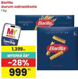 Spar Barilla durum száraztészta ajánlat